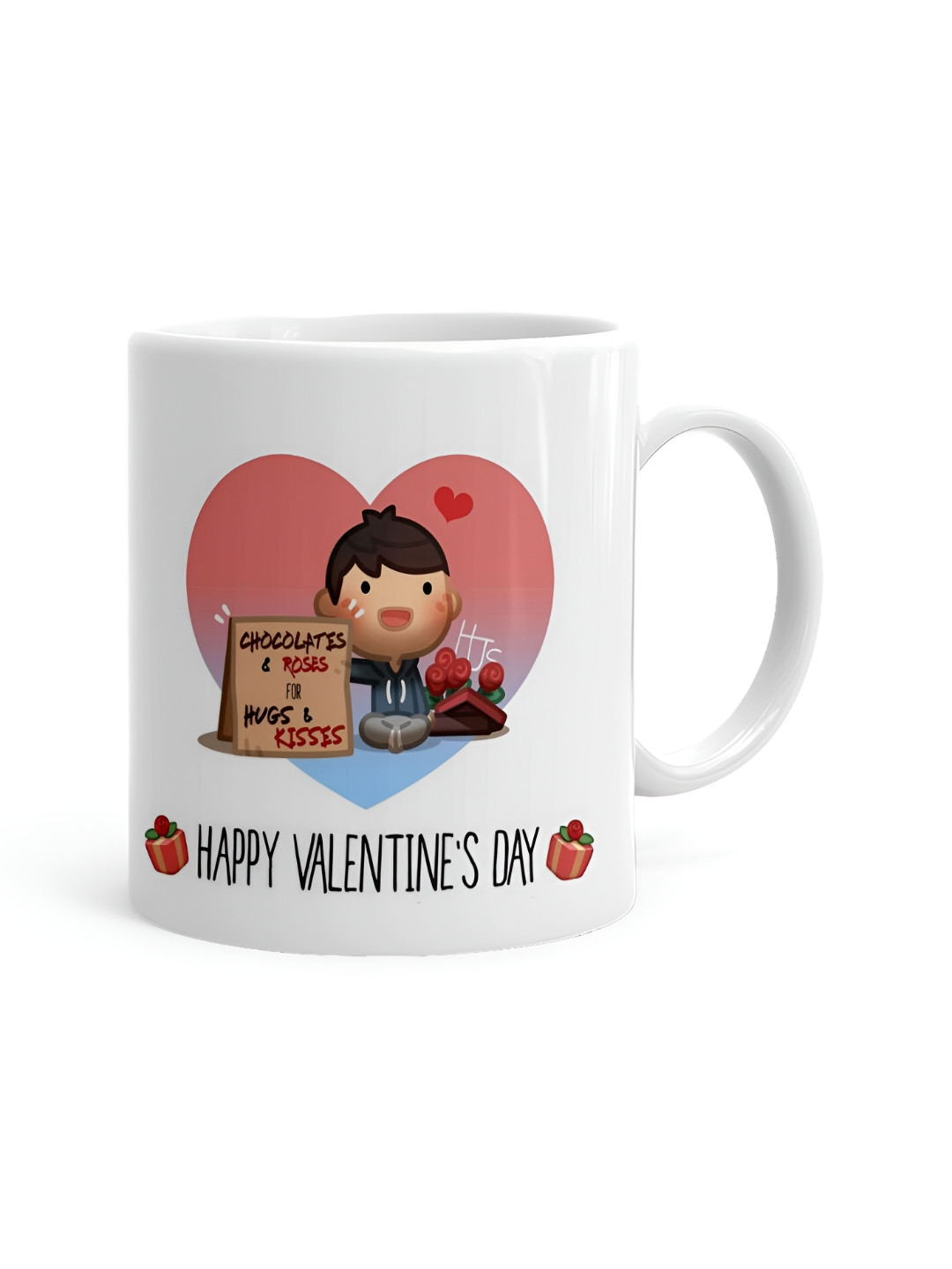 

Khakee White & Pink Printed Ceramic Glossy Mug 325 ML