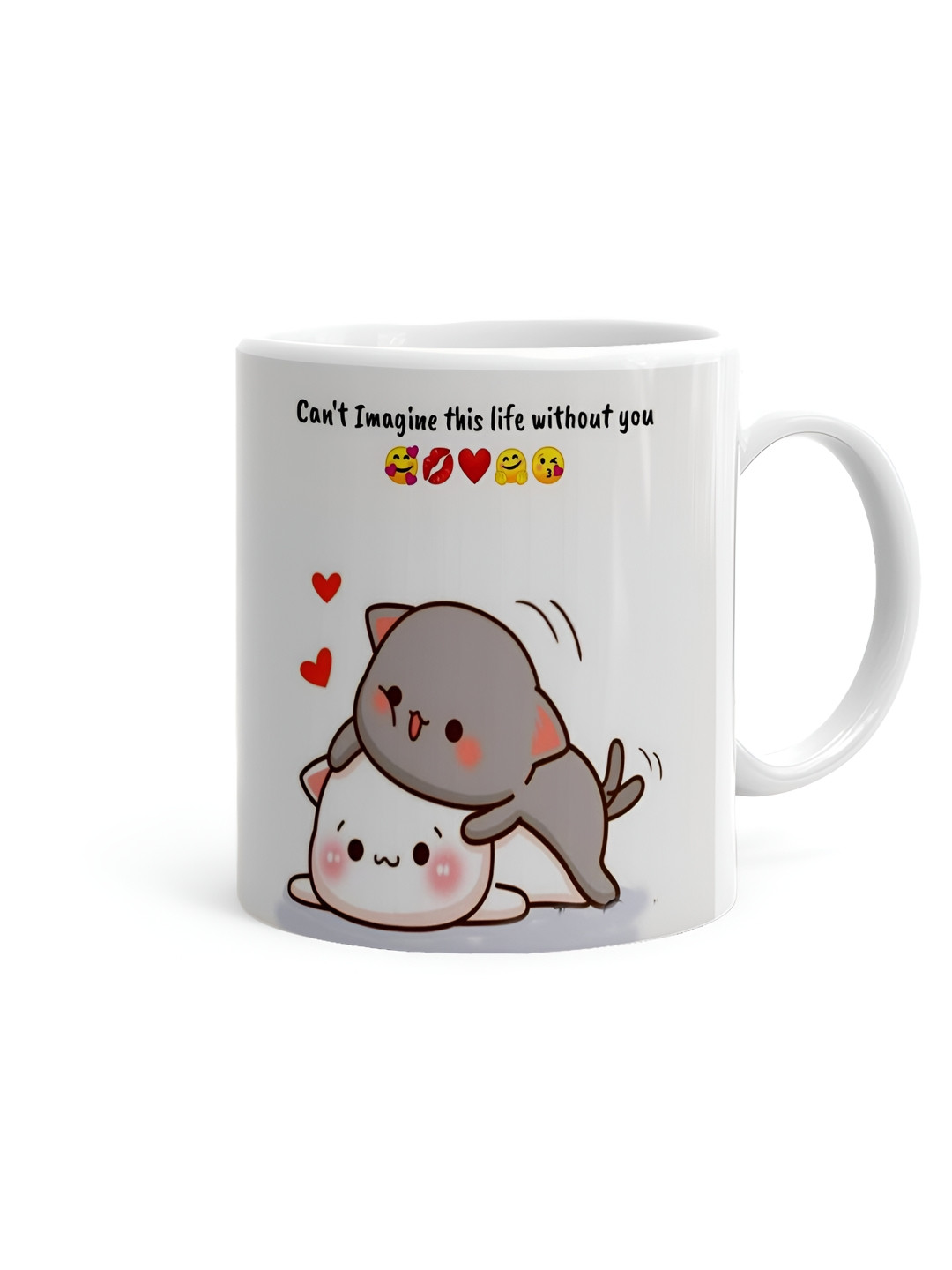 

Khakee White & Grey Printed Ceramic Glossy Mug 325 ml
