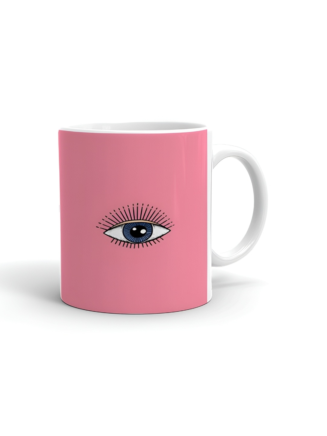 

Khakee White & Pink Printed Ceramic Glossy Mug 325 ml