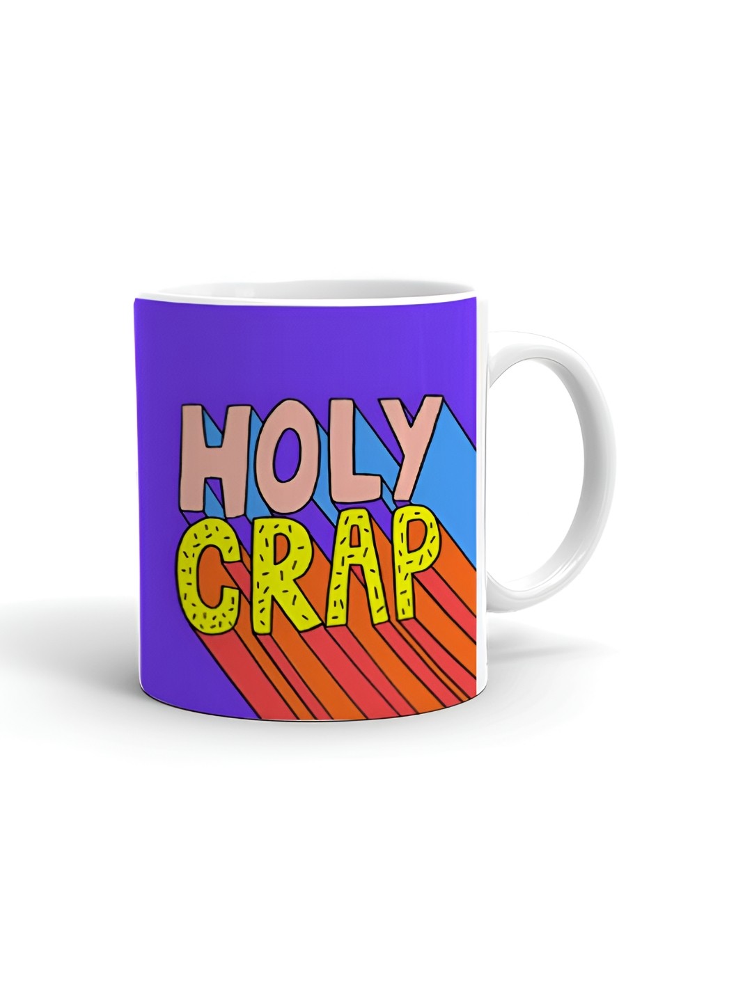 

Khakee White & Purple Printed Microwave Safe Ceramic Glossy Mug 325 ml