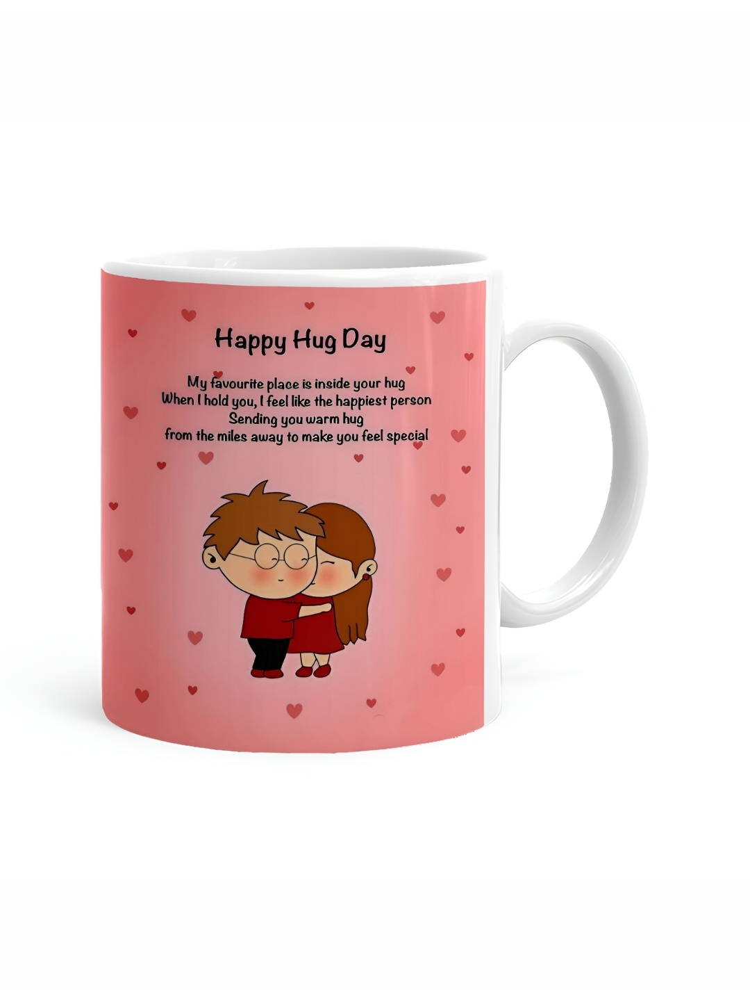 

Khakee White & Pink Text or Slogans Printed Ceramic Glossy Mugs 325 ml