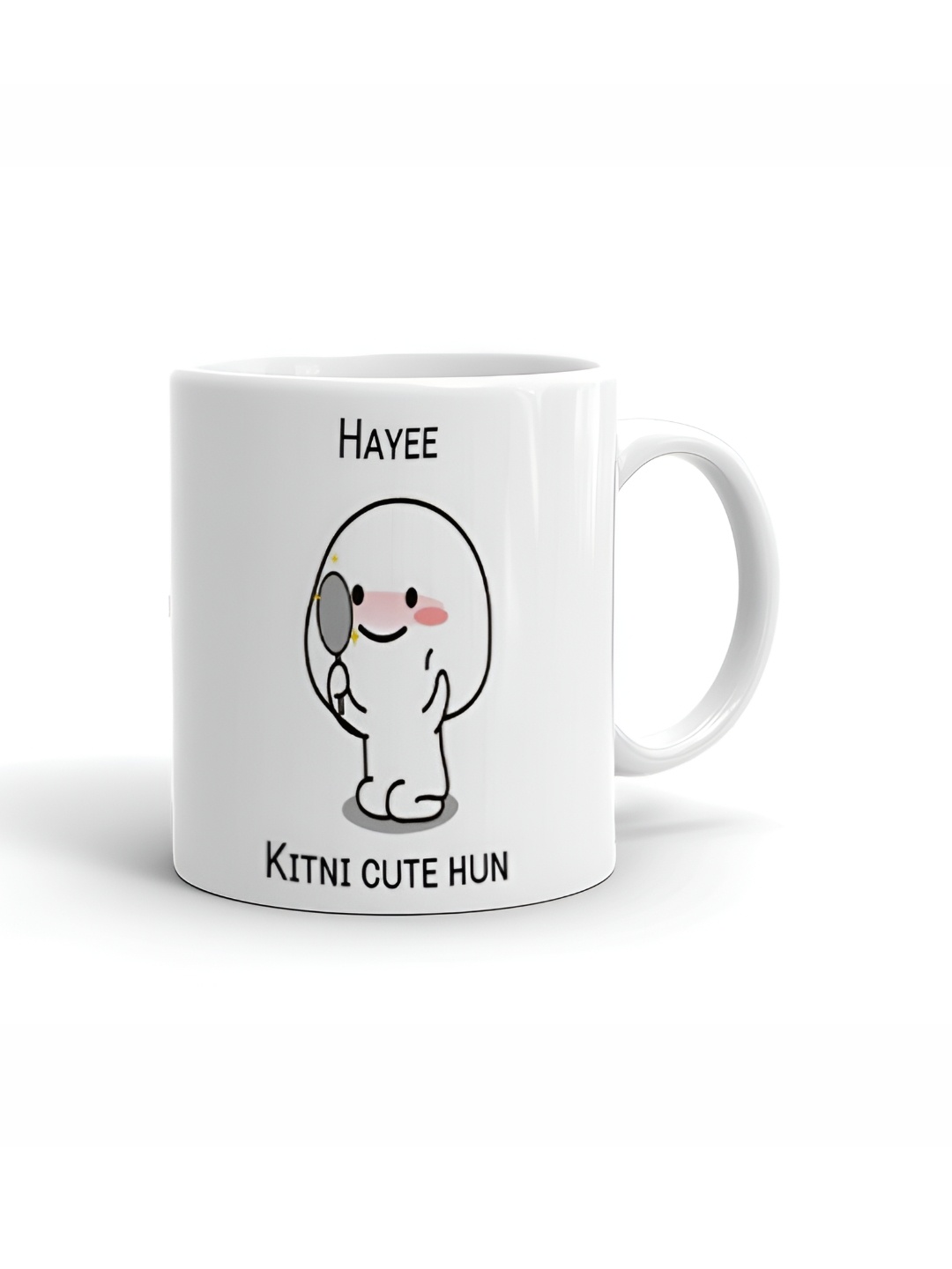 

Khakee White & Black Text or Slogans Printed Ceramic Glossy Mug 325 ml