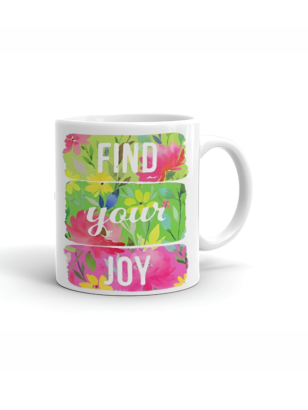 

Khakee White & Green Text or Slogans Printed Ceramic Glossy Mug 325 ml