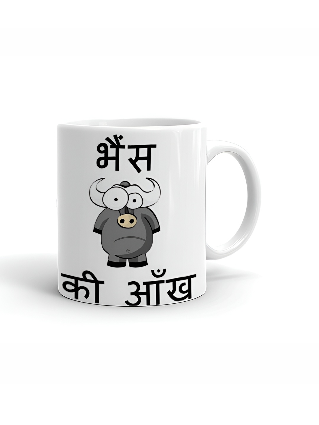 

Khakee White & Grey Printed Microwave Safe Ceramic Glossy Mug 325 ml