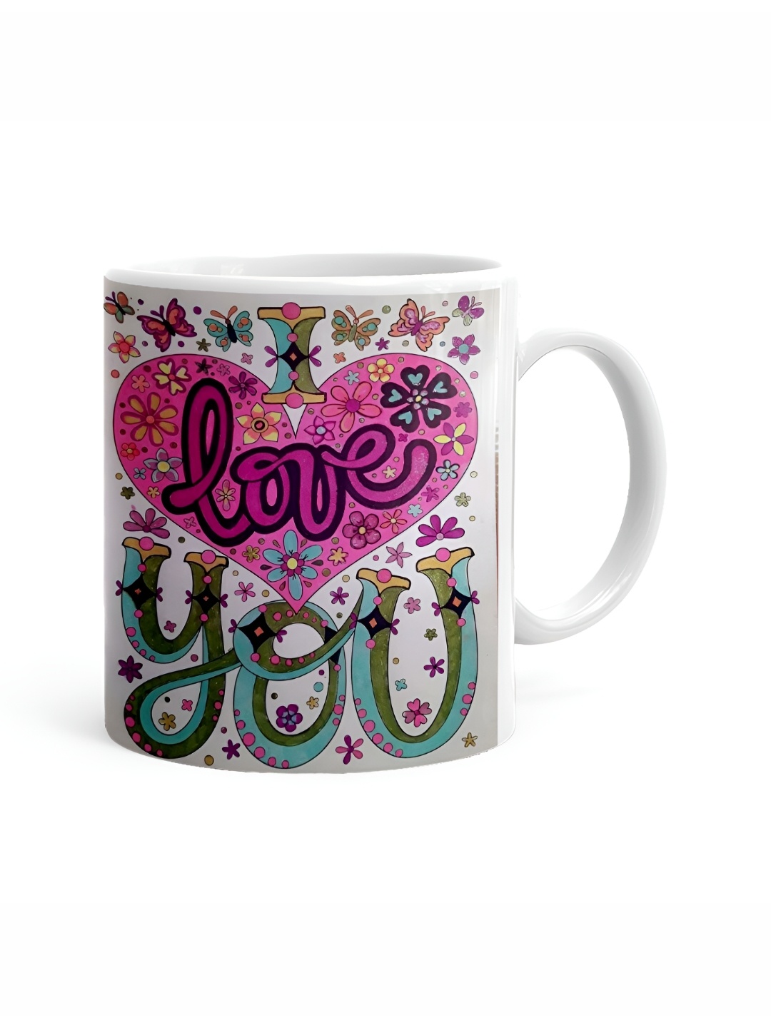 

Khakee White & Pink Text or Slogans Printed Ceramic Glossy Mug
