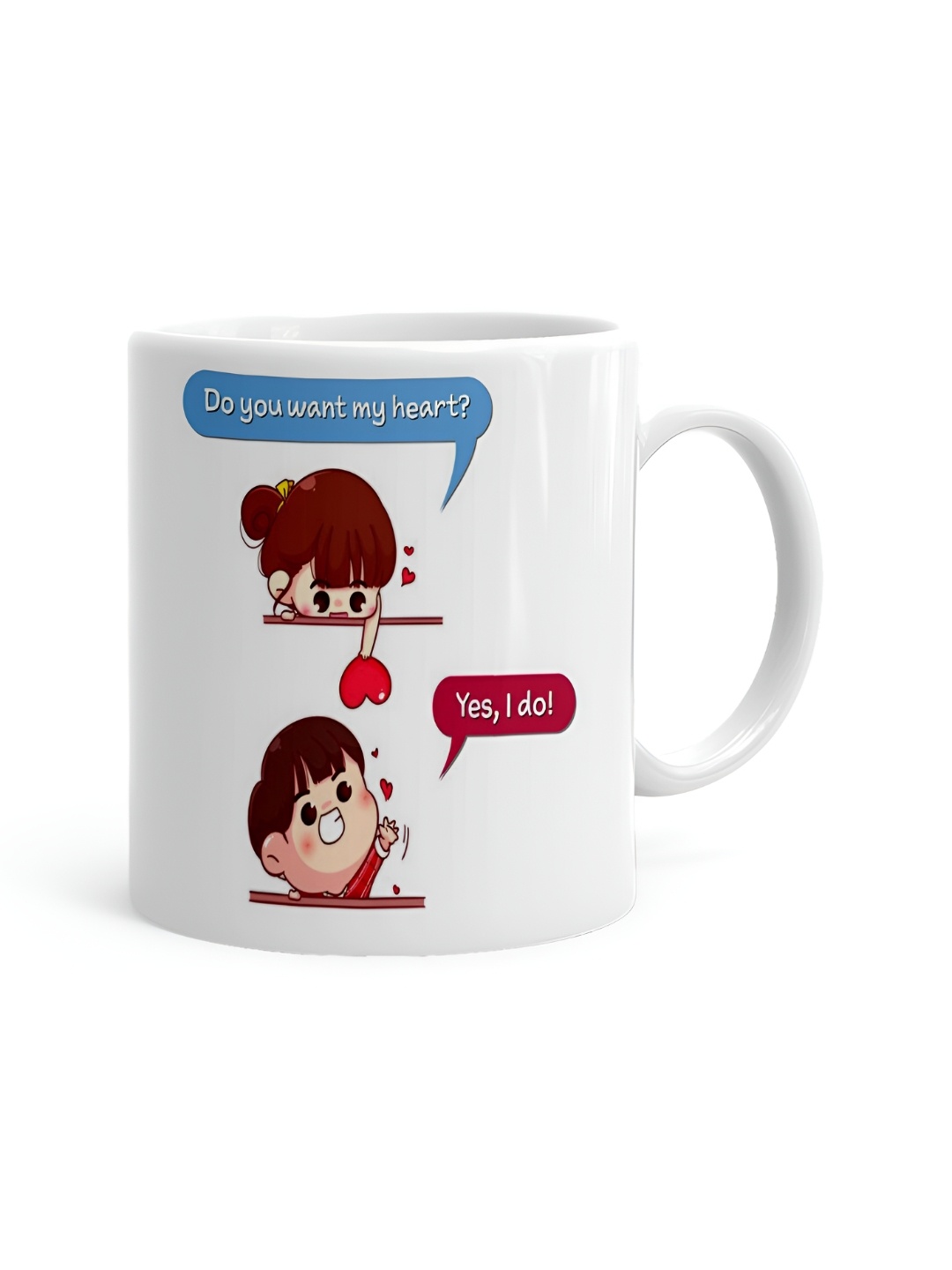 

Khakee White & Brown Printed Ceramic Glossy Mug