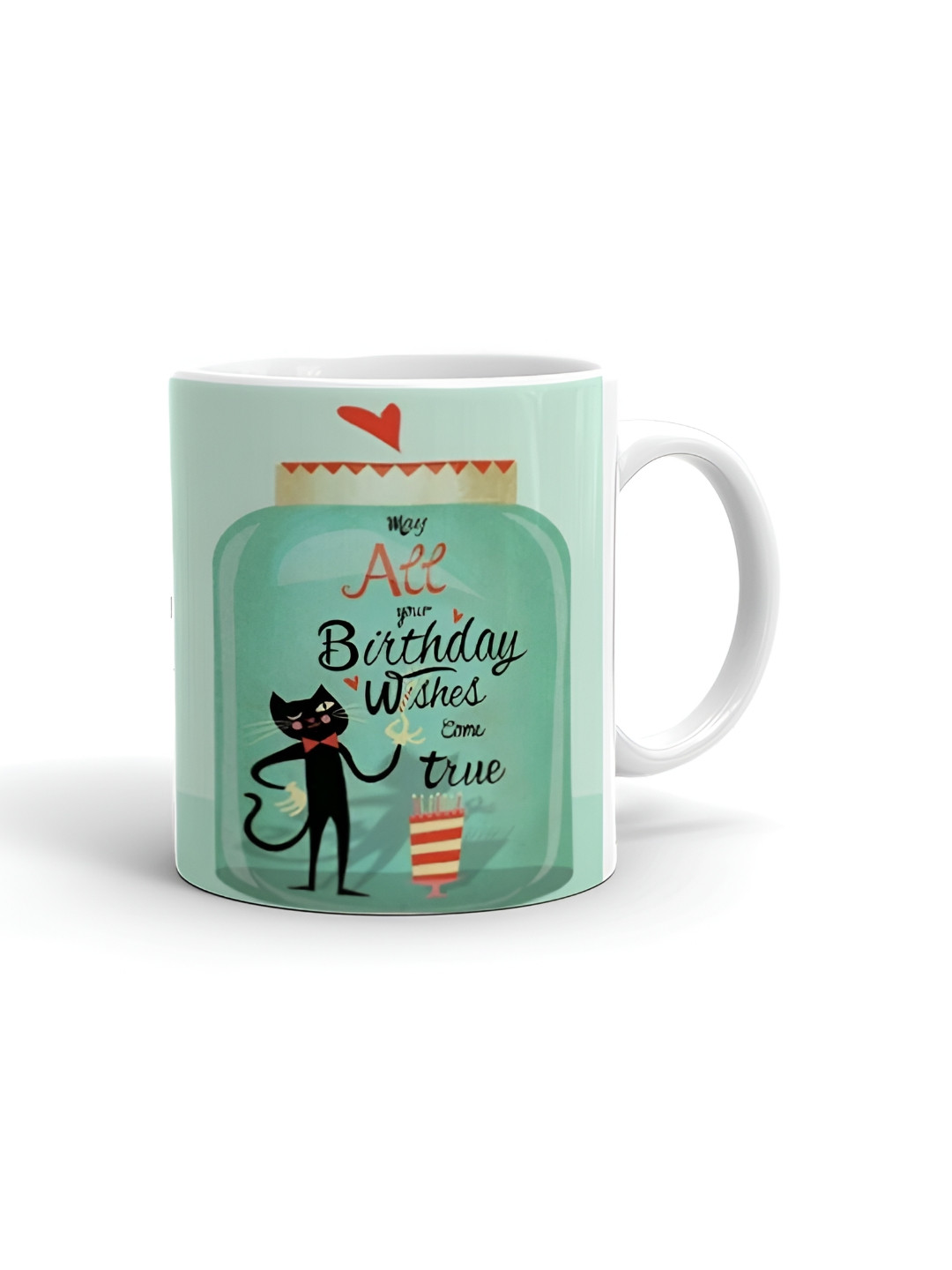 

Khakee White & Green Text or Slogans Printed Ceramic Glossy Mugs 325 ml