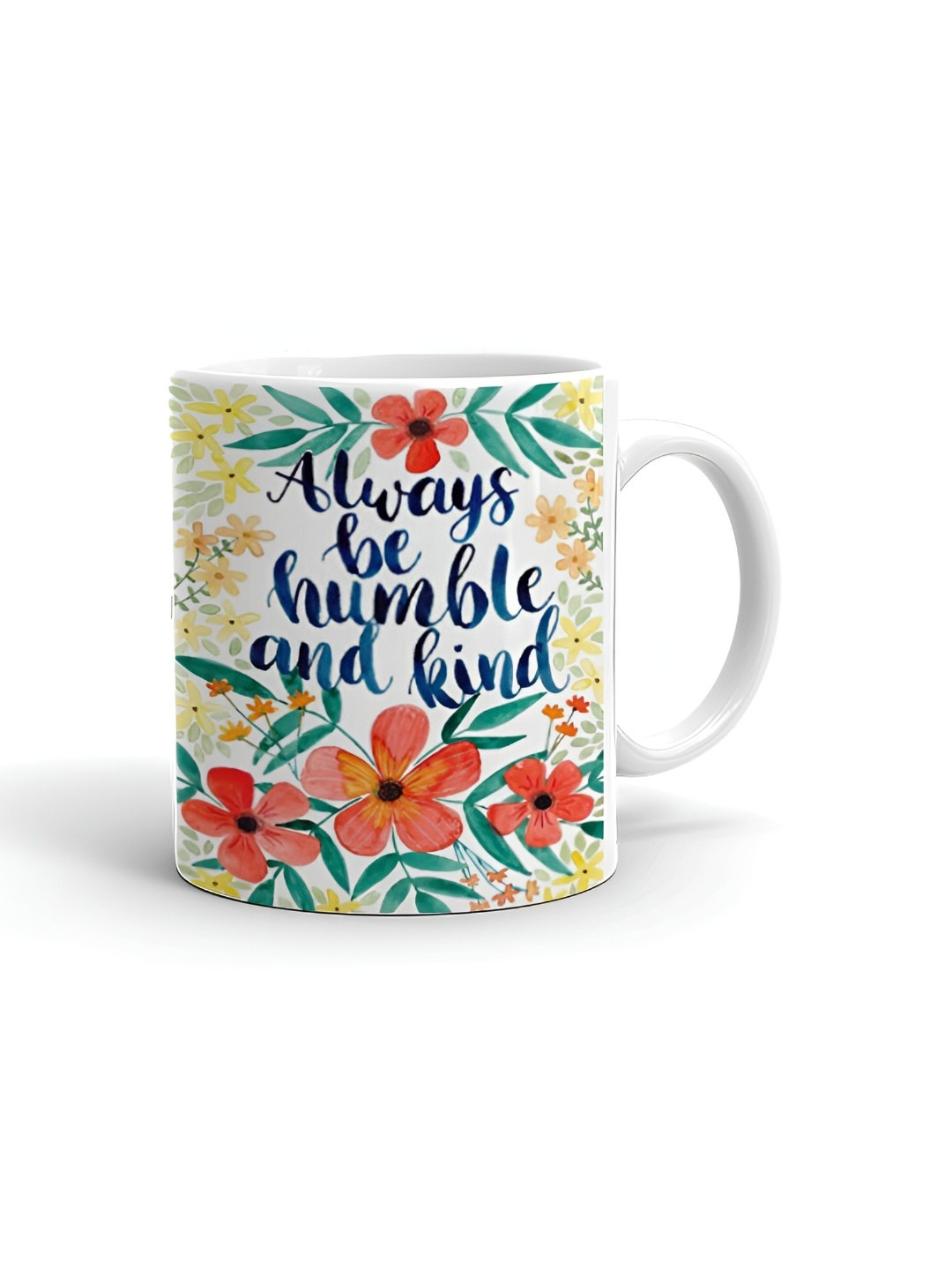 

Khakee White & Blue Text or Slogans Printed Ceramic Glossy Mug 325 ml