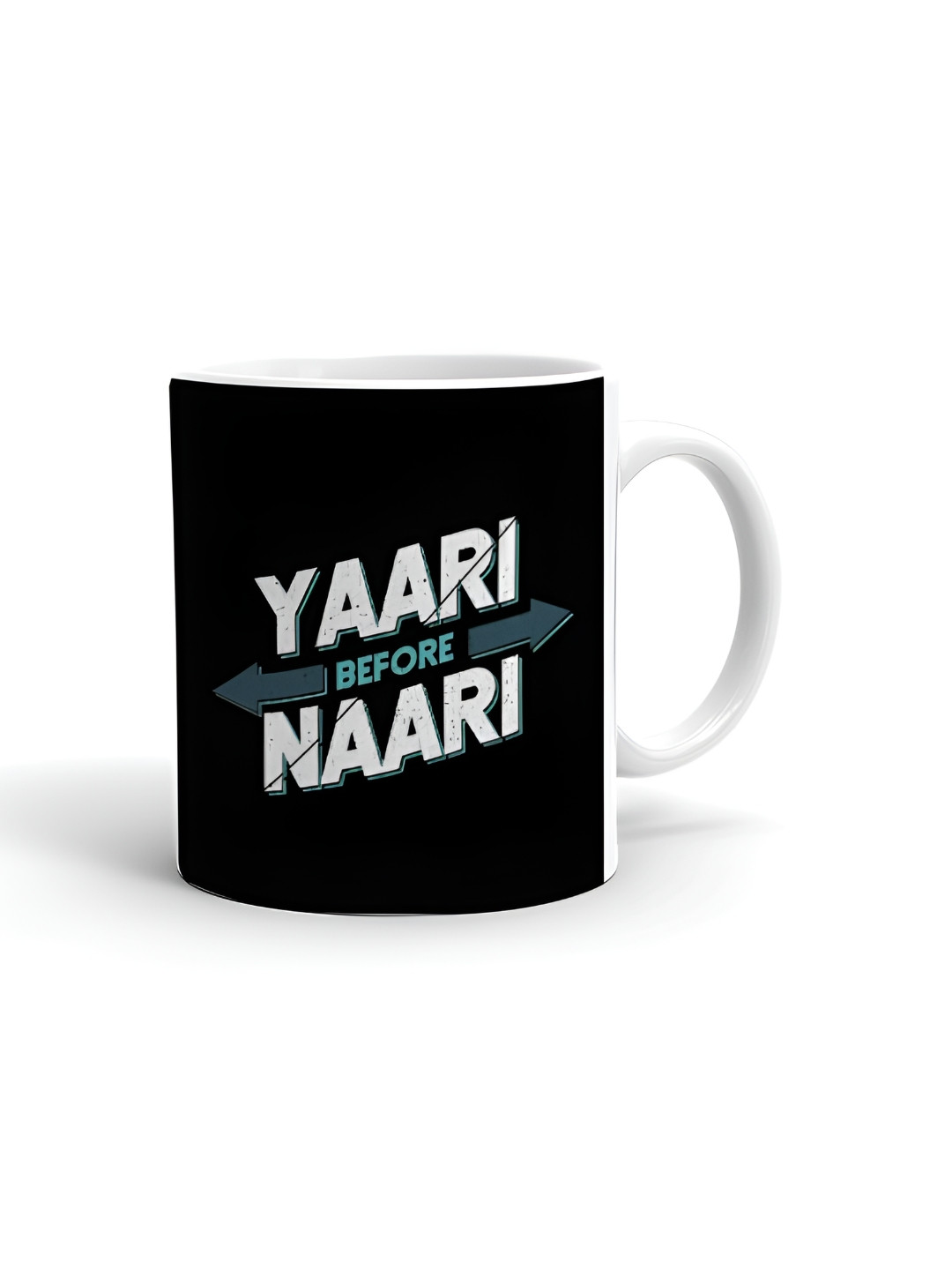 

Khakee White & Black Printed Ceramic Glossy Mug 325 ml