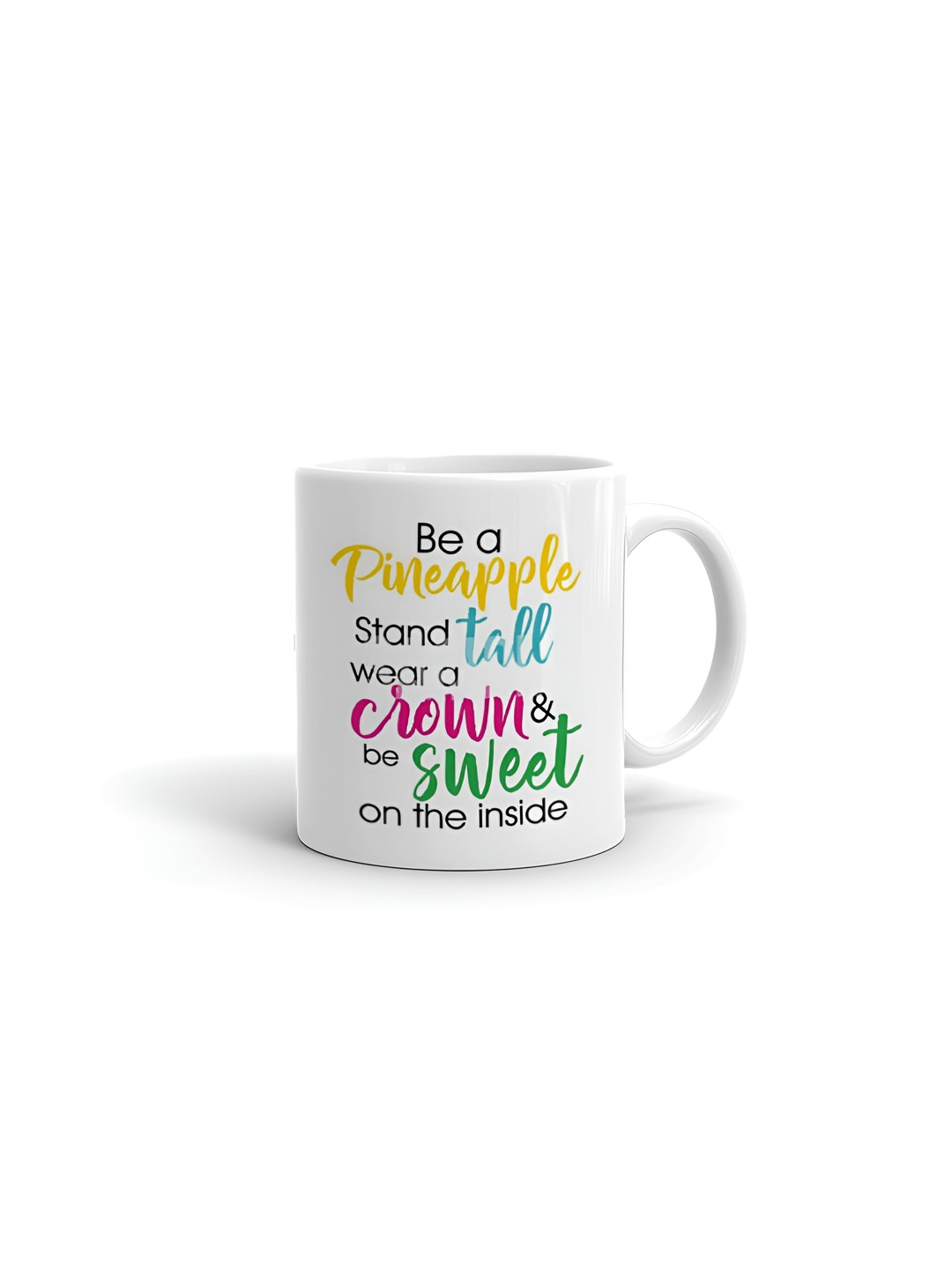 

Khakee White & Yellow Text or Slogans Printed Ceramic Glossy Mug 325 ml