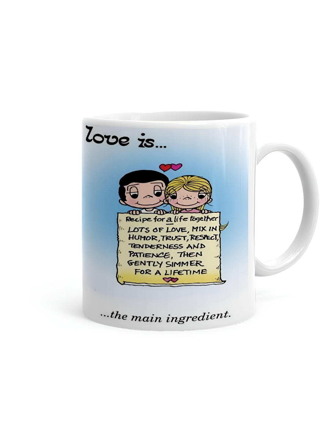 

Khakee White & Blue Printed Ceramic Glossy Mugs 325 ml