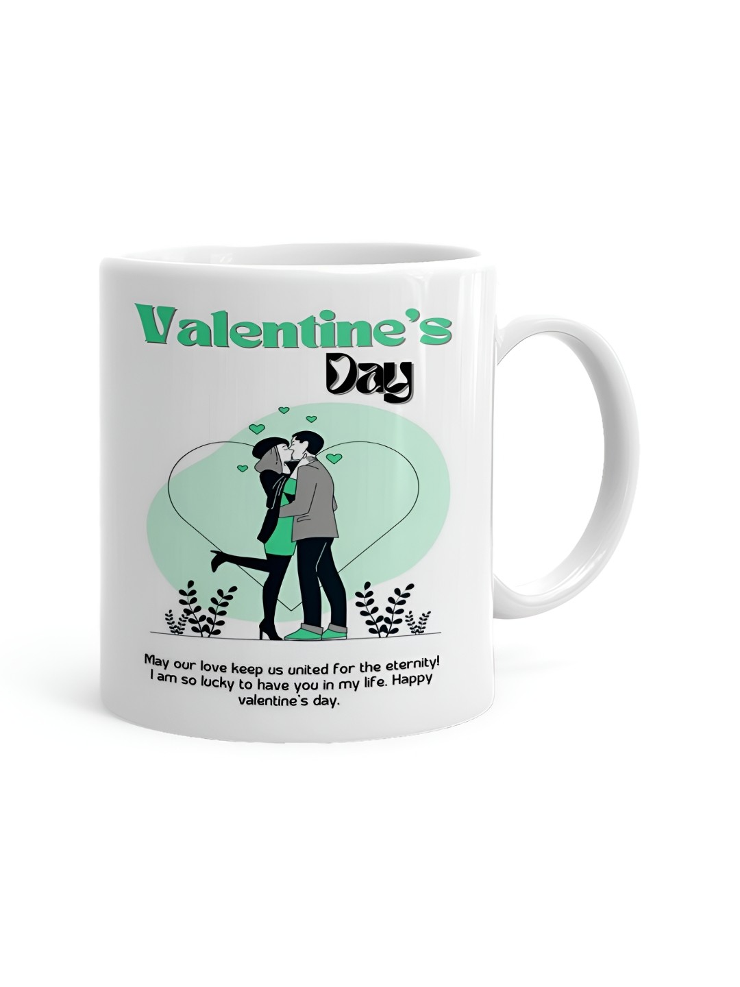 

Khakee White & Green Text or Slogans Printed Ceramic Glossy Mugs
