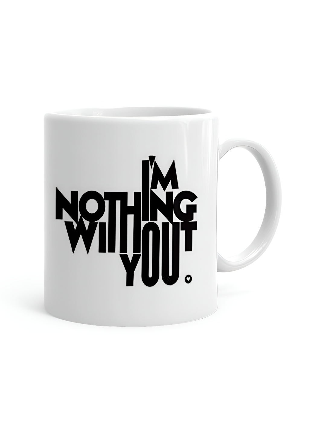 

Khakee White & Black Text or Slogans Printed Ceramic Glossy Mug 325 ml