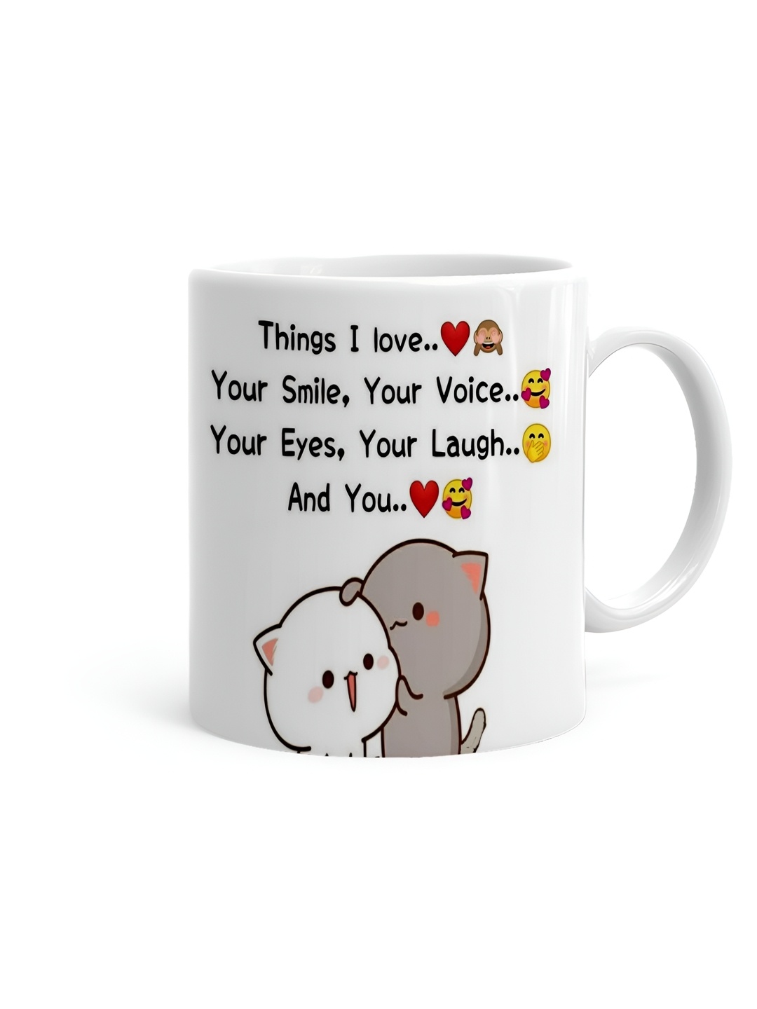 

Khakee White & Black Printed Ceramic Glossy Mug 325 ml