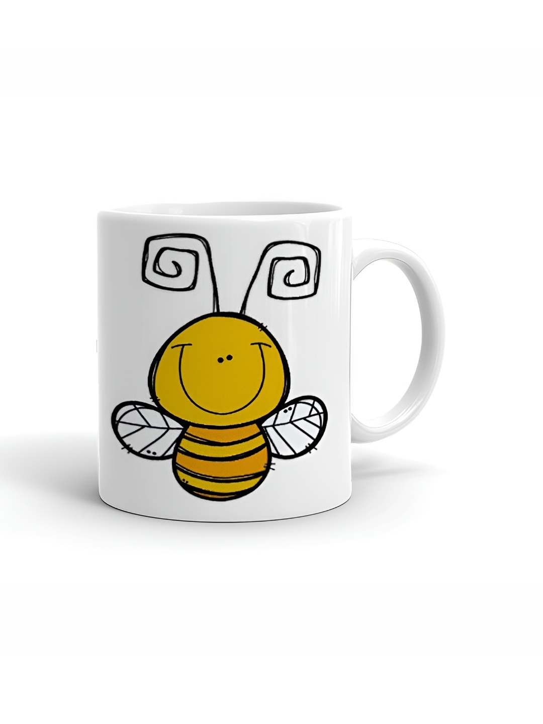 

Khakee White & Yellow Printed Ceramic Glossy Mug 325 ml