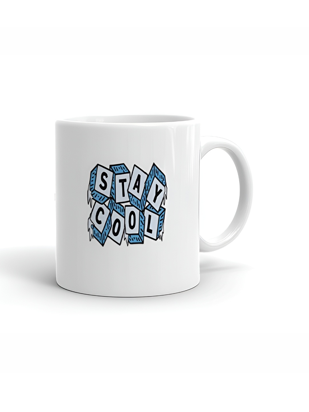 

Khakee White & Blue Printed Ceramic Glossy Mug 325 ml