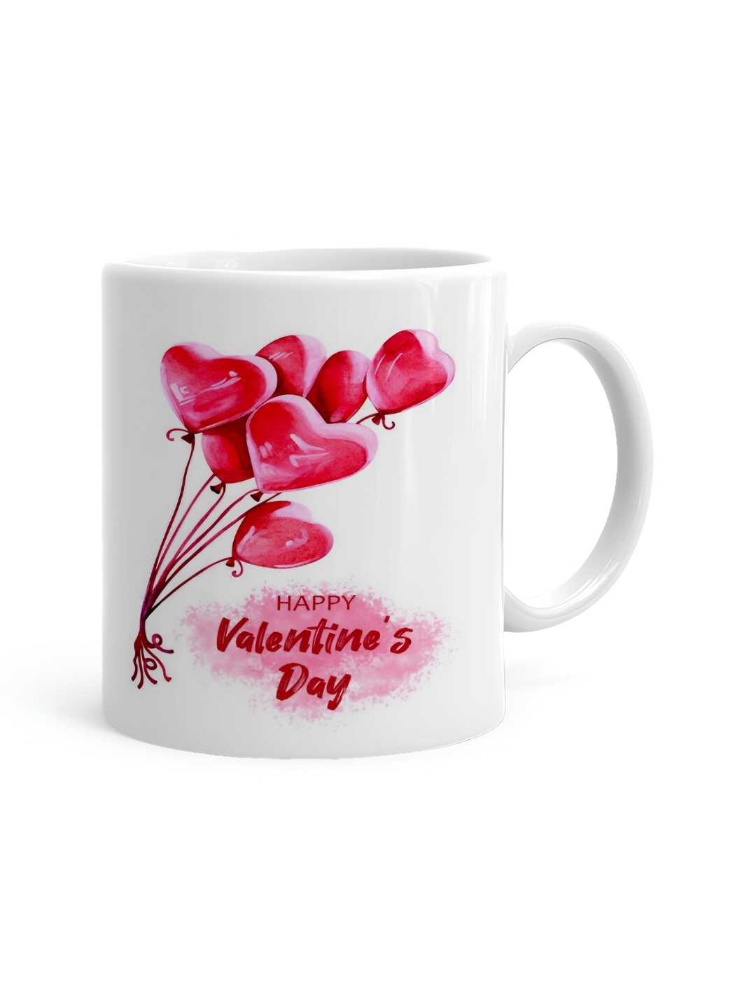 

Khakee White & Pink Printed Microwave Safe Ceramic Glossy Mug 325 ml