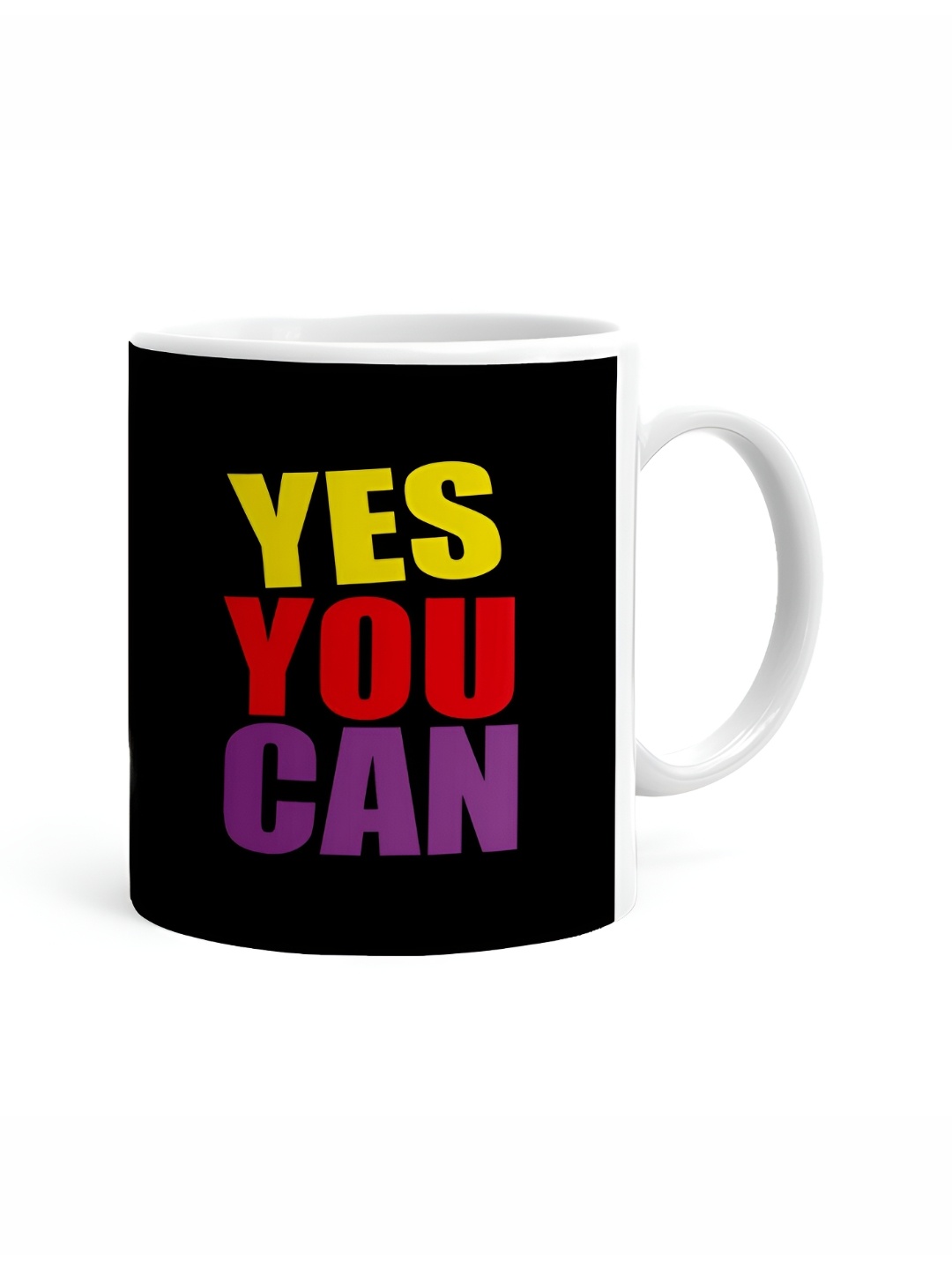 

Khakee White & Black Printed Microwave Safe Ceramic Glossy Mug 325 ml