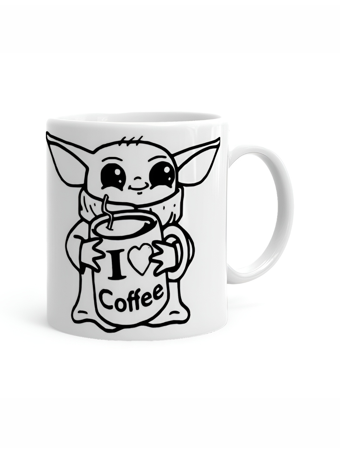 

Khakee White & Black Printed Ceramic Glossy Mugs 325 ml