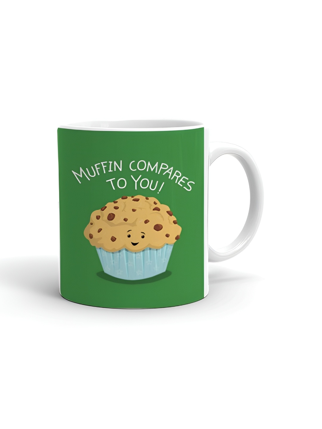 

Khakee White & Green Printed Ceramic Glossy Mug 325 ml