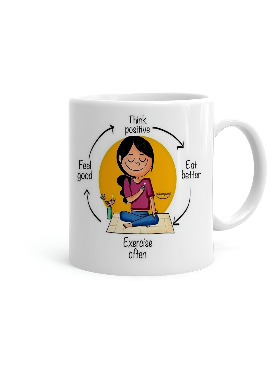 

Khakee White & Orange Text or Slogans Printed Ceramic Glossy Mugs 325 ml
