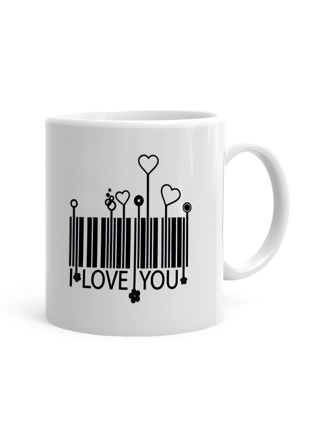 

Khakee White & Black Printed Microwave Safe Ceramic Glossy Mug 325 ml