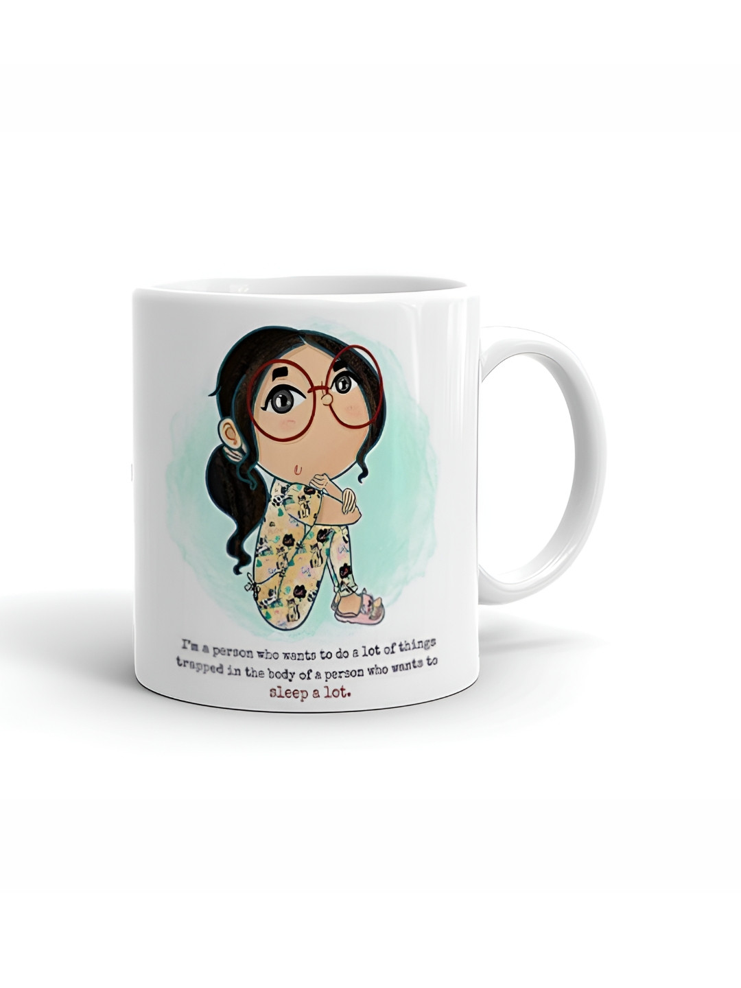 

Khakee White & Black Printed Ceramic Glossy Mug 325 ml