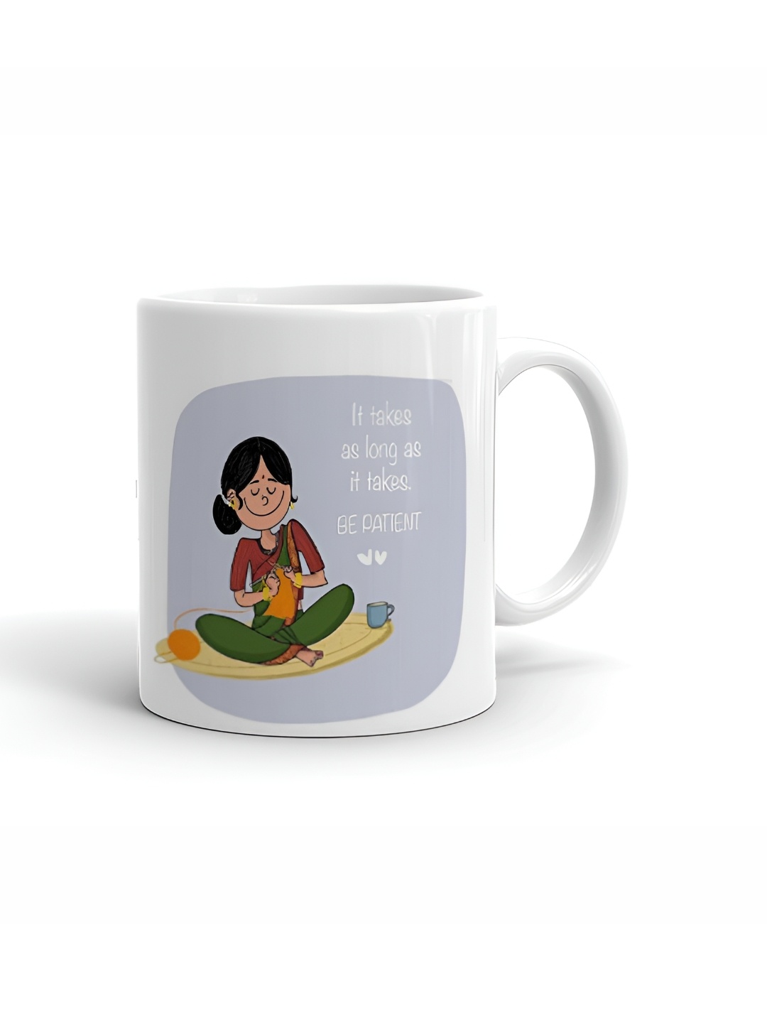 

Khakee White & Blue Printed Ceramic Glossy Mugs 325 ml