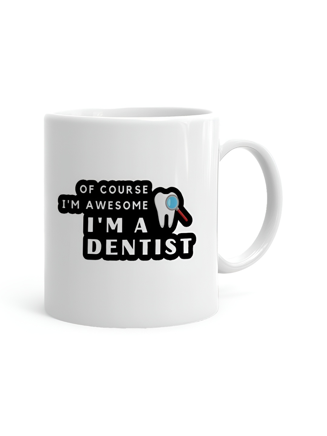 

Khakee White & Black Printed Ceramic Glossy Mugs 325 ml