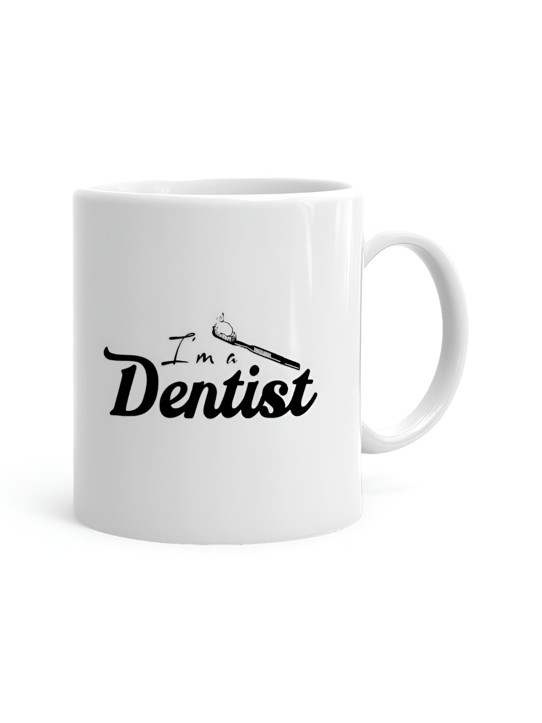 

Khakee White & Black Text or Slogans Printed Ceramic Glossy Mug 325 ML