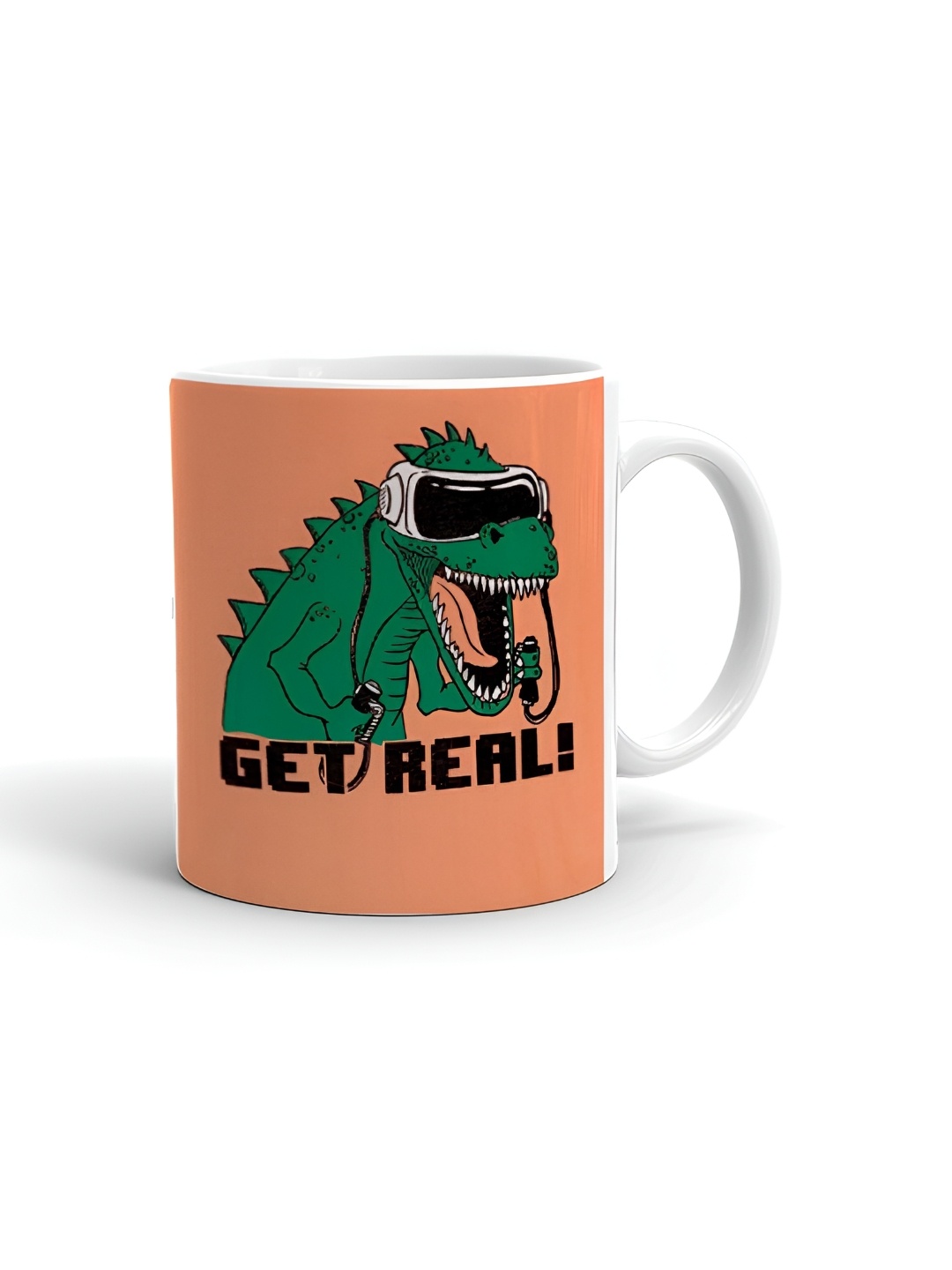 

Khakee White & Green Printed Ceramic Glossy Mug 325 ml