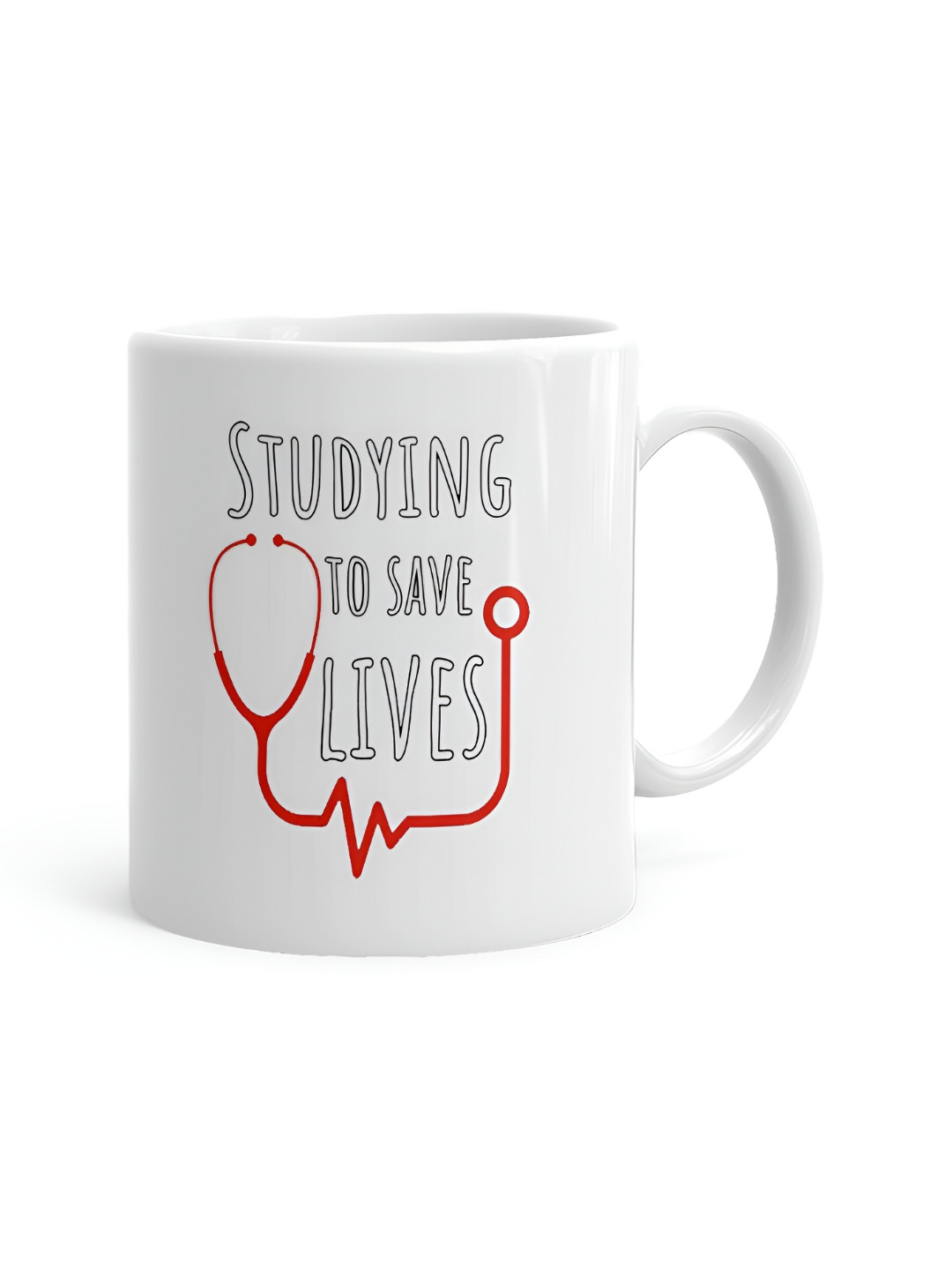 

Khakee White & Black Text or Slogans Printed Ceramic Glossy Mugs 325 ml