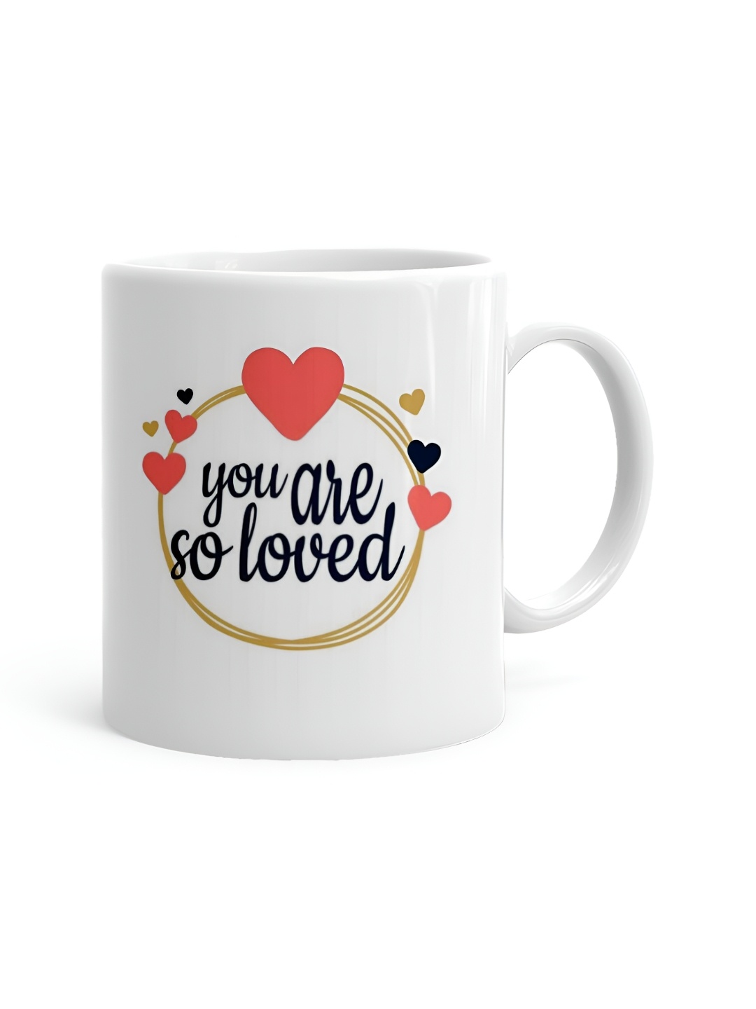 

Khakee White & Red Printed Ceramic Glossy Mug 325 ml