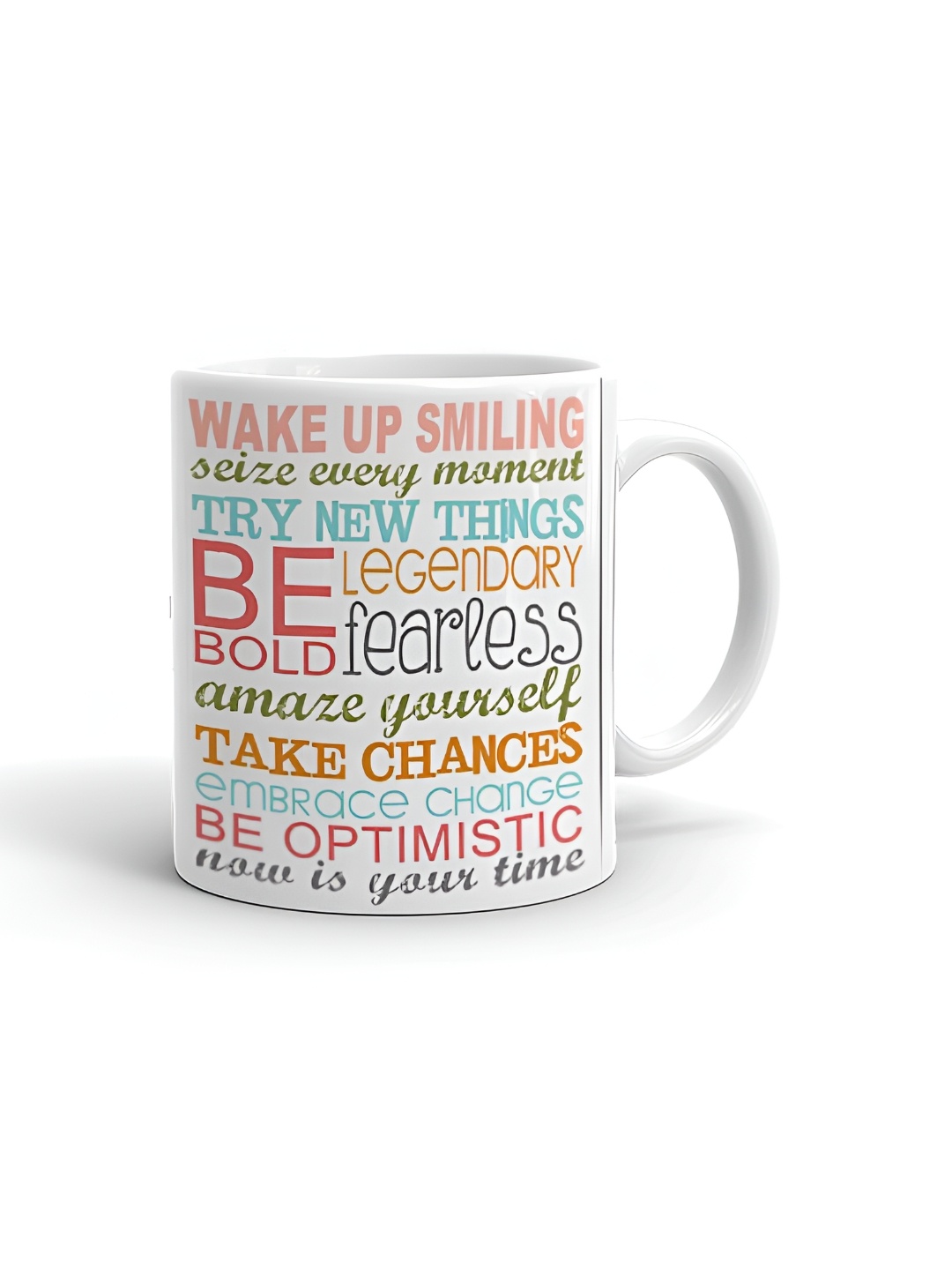 

Khakee White & Green Text or Slogans Printed Ceramic Glossy Mugs