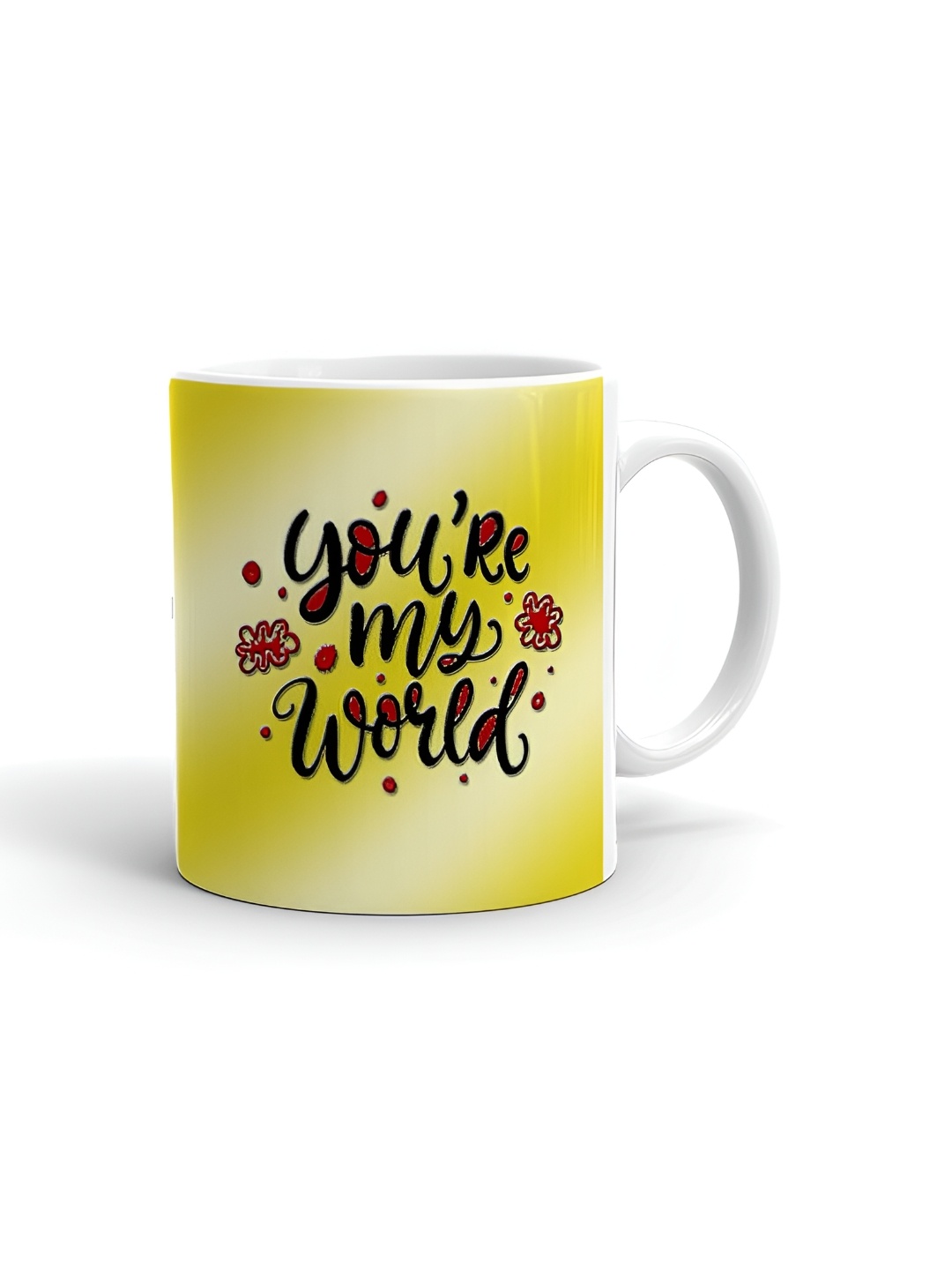 

Khakee White & Yellow Printed Ceramic Glossy Mug 325 ml