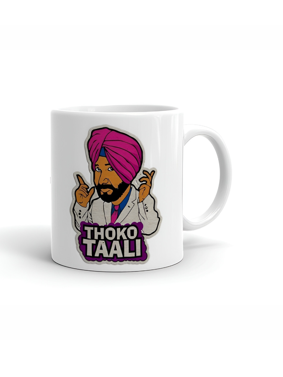 

Khakee White & Pink Printed Ceramic Glossy Mug
