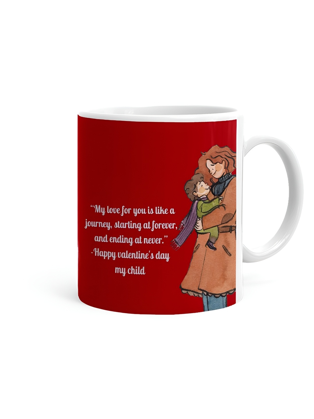 

Khakee White & Red Text or Slogans Printed Ceramic Glossy Mug 325 ML