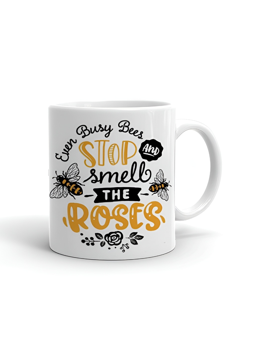 

Khakee White & Black Printed Ceramic Glossy Printed Ceramic Mug 325 ml