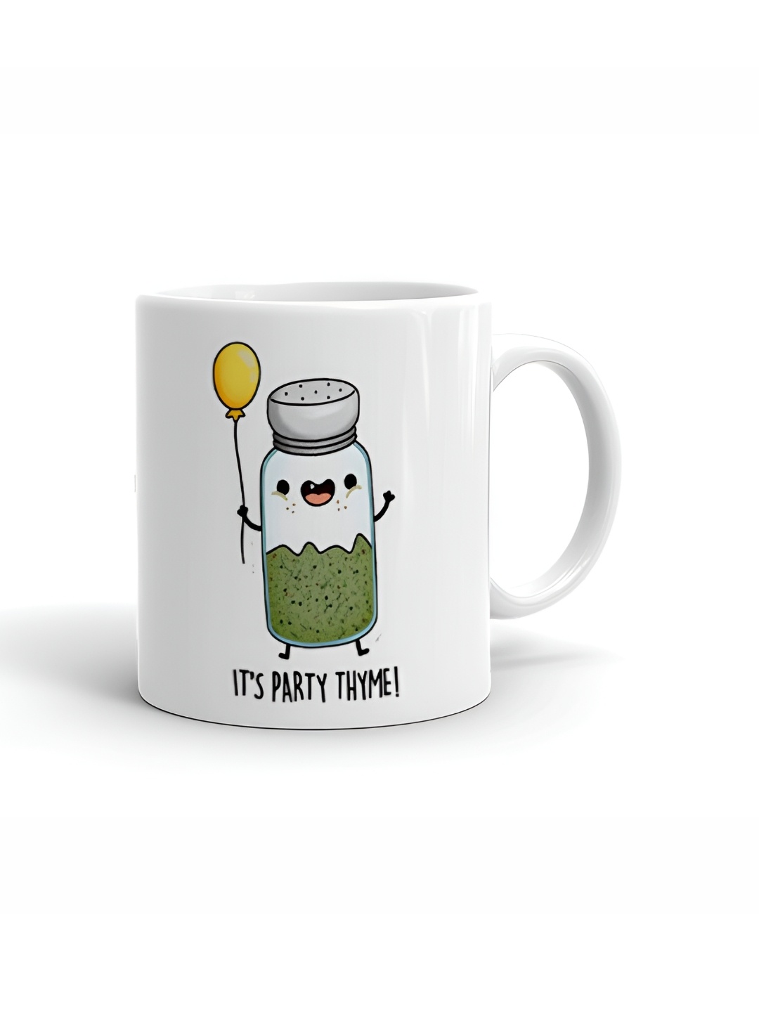 

Khakee White & Green Text or Slogans Printed Ceramic Glossy Mug 325 ml