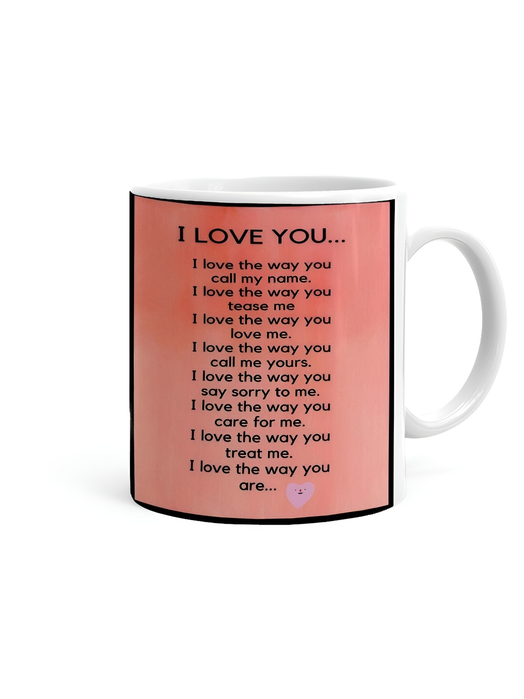 

Khakee White & Peach-Coloured Text or Slogans Printed Ceramic Glossy Cup