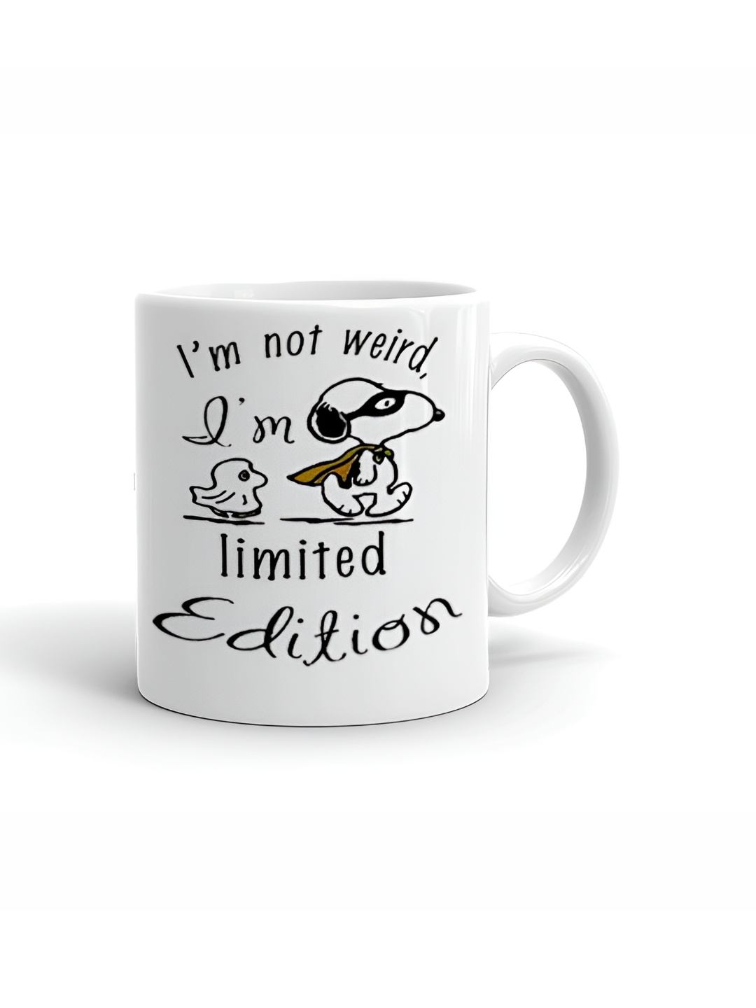 

Khakee White & Black Printed Microwave Safe Ceramic Glossy Mug 325 ml