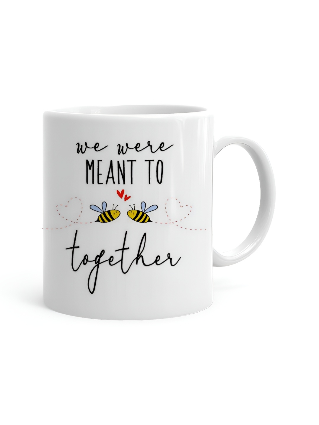 

Khakee White & Black Text or Slogans Printed Ceramic Glossy Mug 325 ml