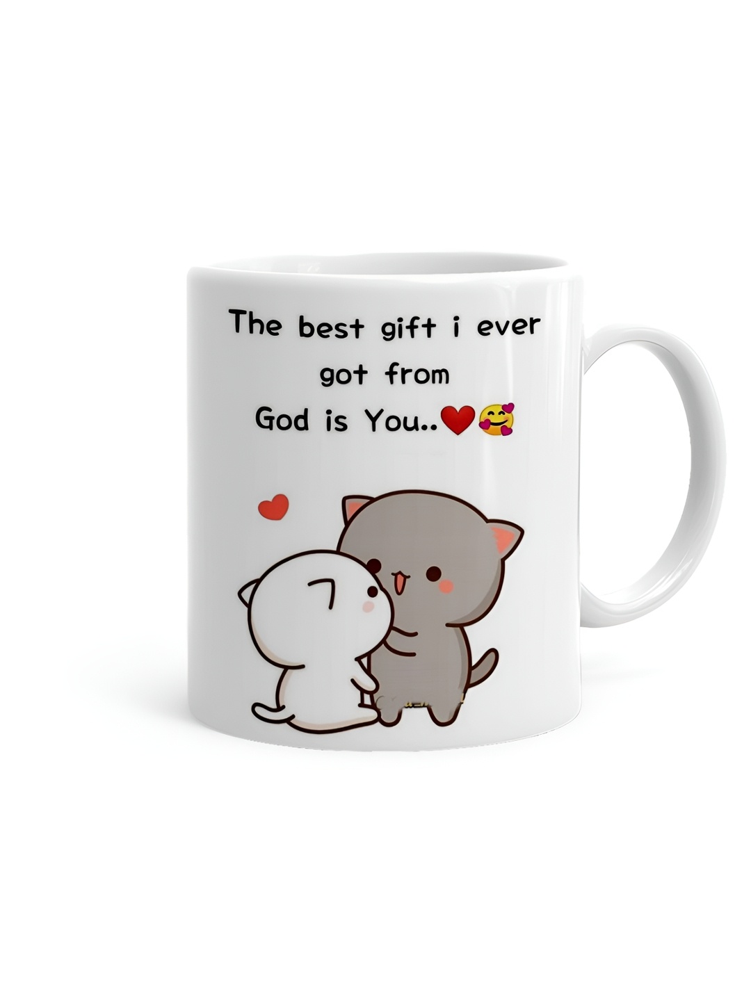 

Khakee White & Grey Printed Ceramic Glossy Mugs 325 ml
