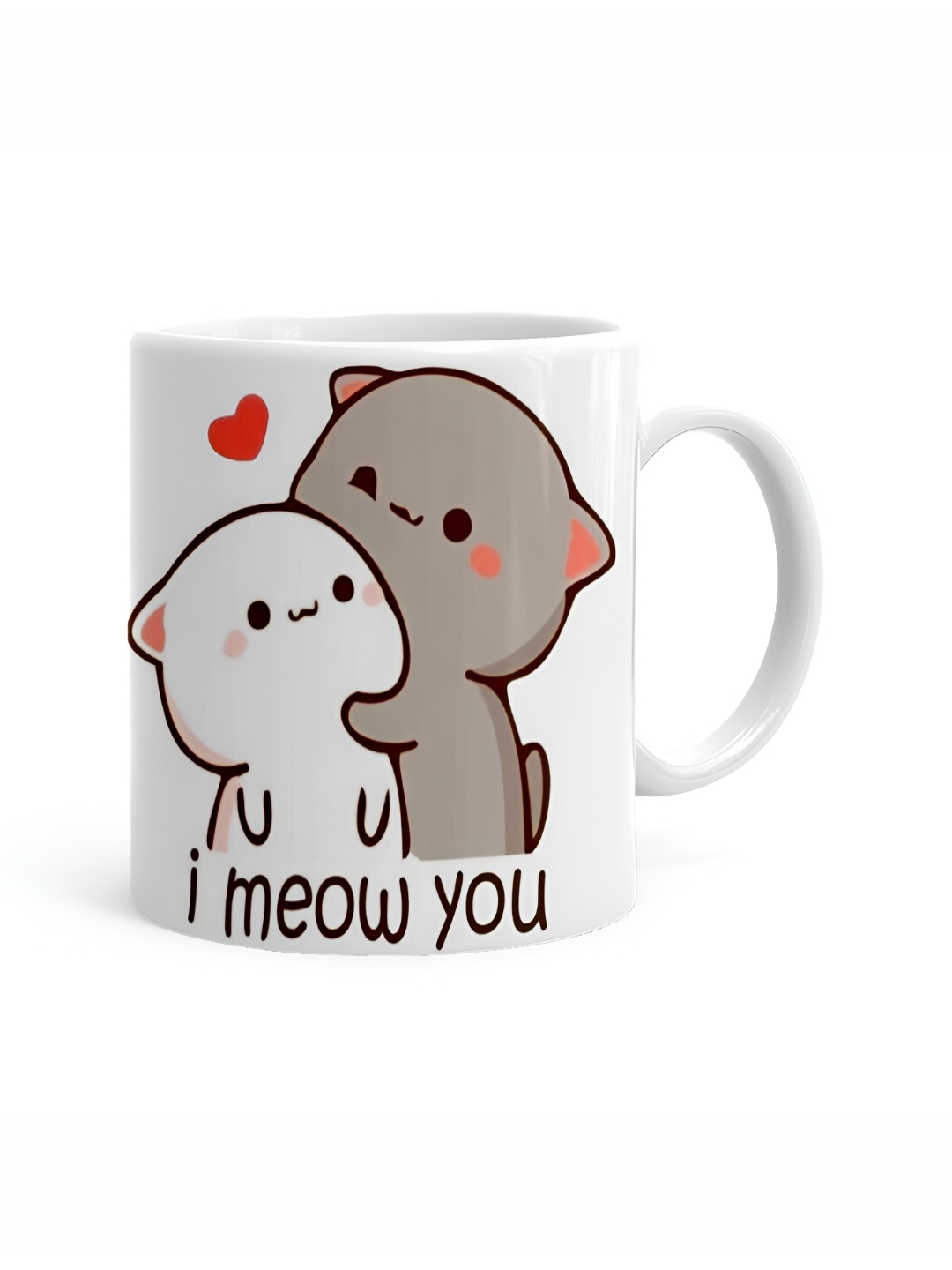 

Khakee White & Taupe Printed Ceramic Glossy Mug 325 ml