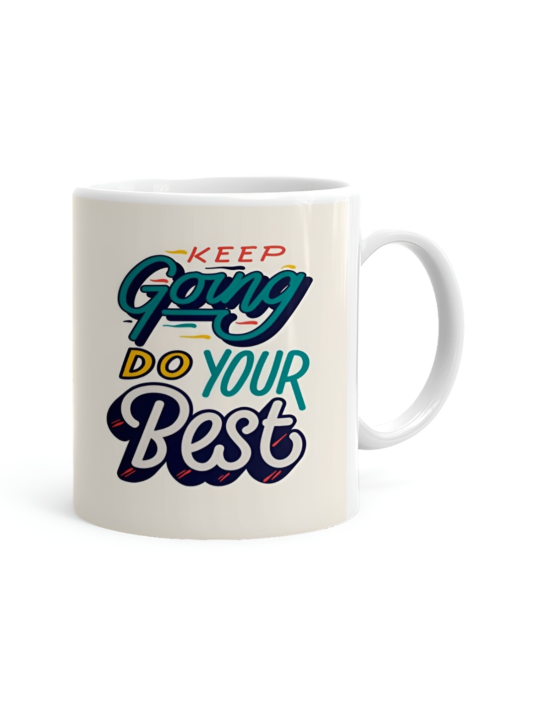 

Khakee White & Green Text or Slogans Printed Ceramic Glossy Mugs 325 ml