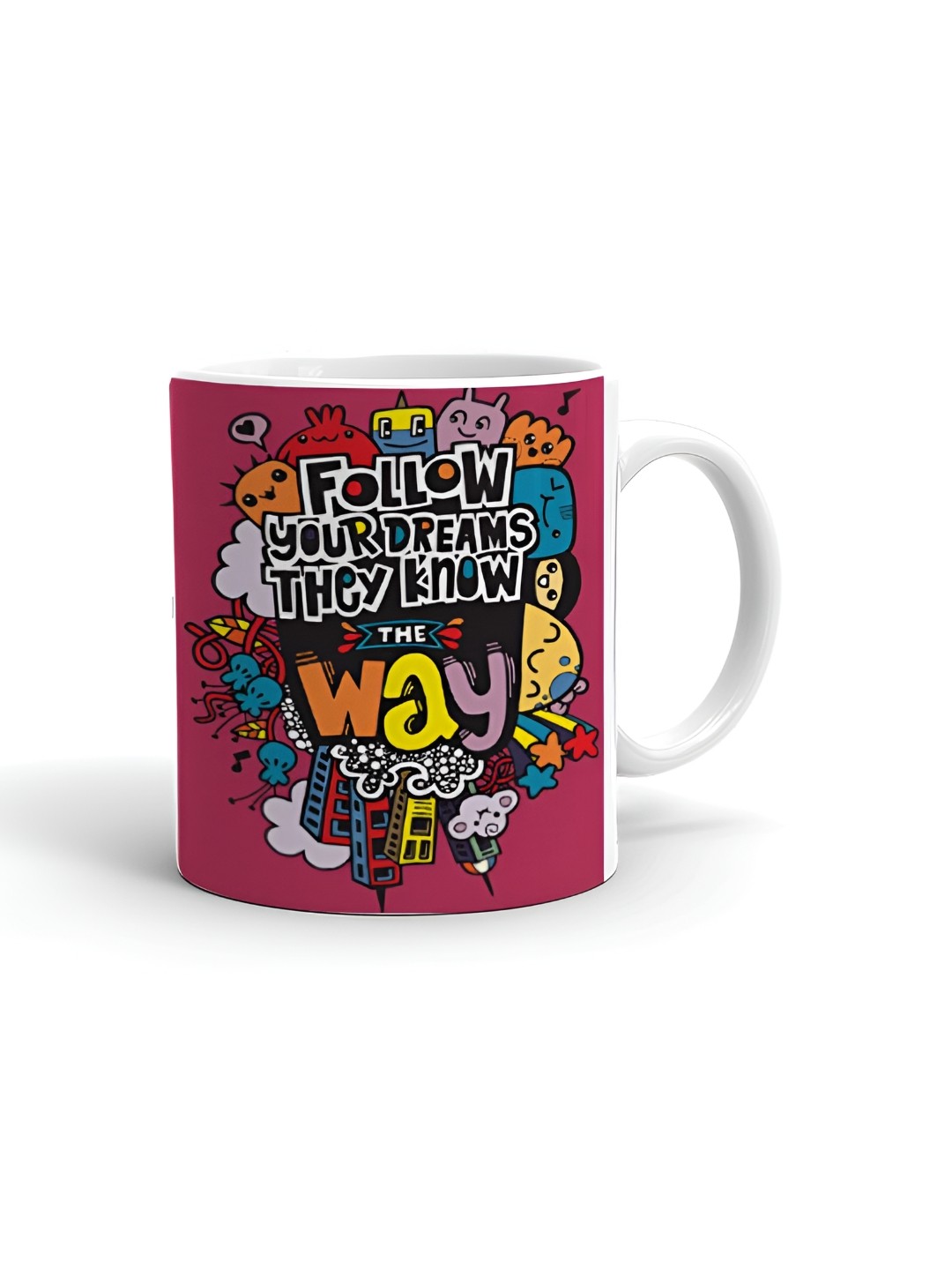 

Khakee White & Red Text or Slogans Printed Ceramic Glossy Mug 325 ml