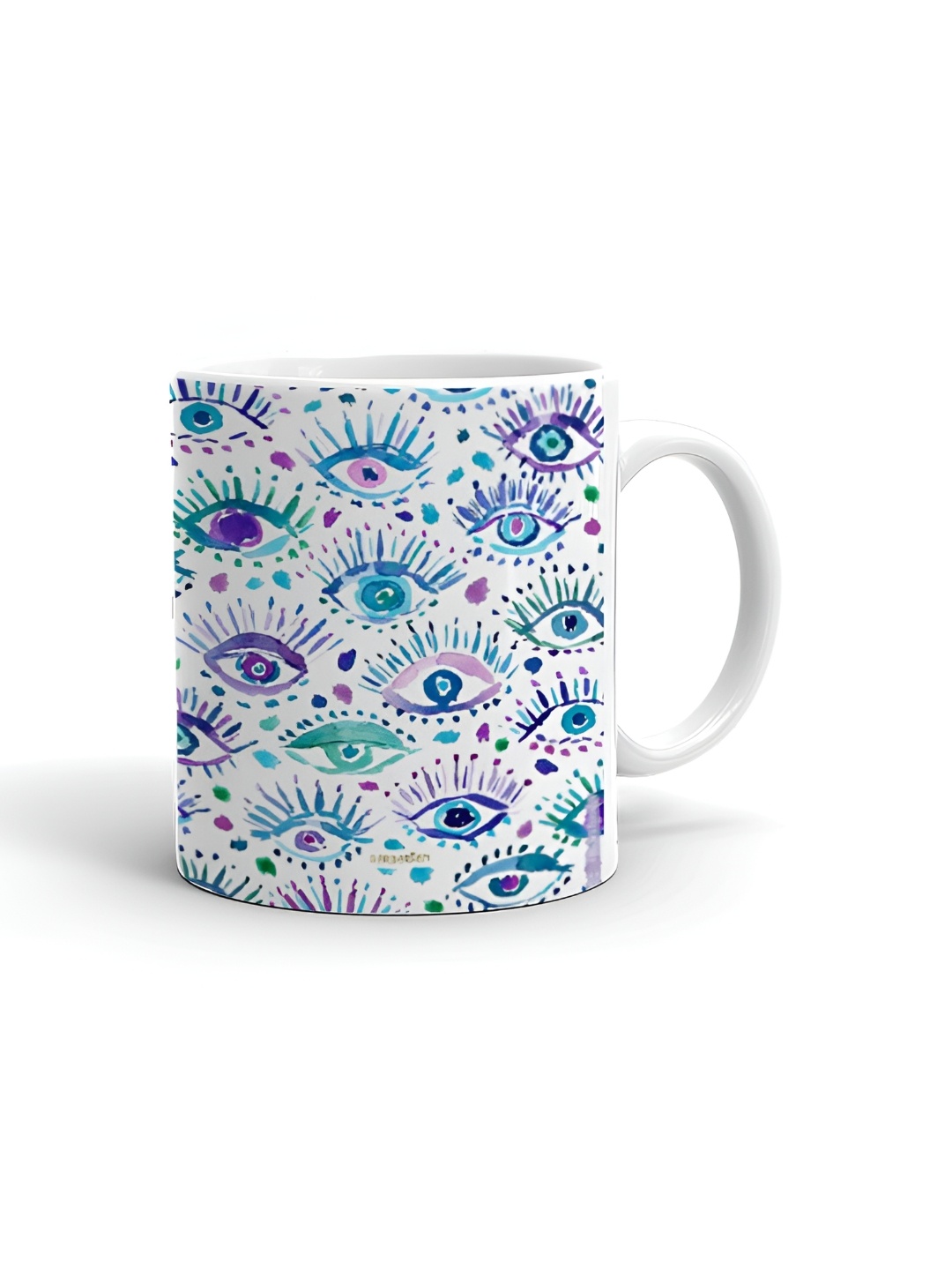 

Khakee White & Blue Printed Ceramic Glossy Mugs 325 ml