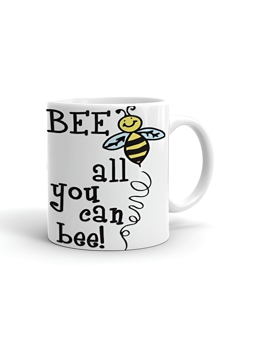 

Khakee White & Black Text or Slogans Printed Ceramic Glossy Mug 325 ml