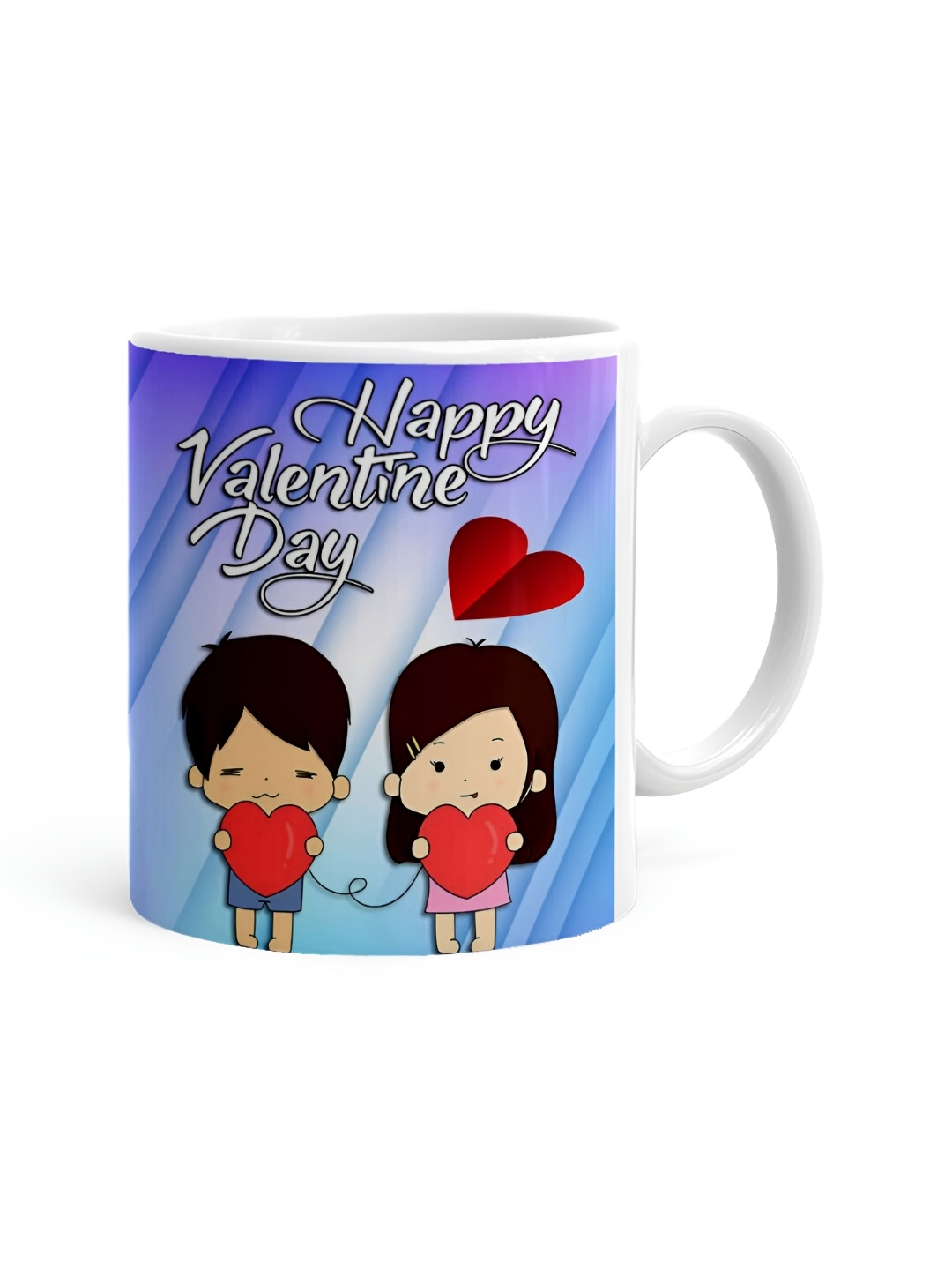 

Khakee White & Blue Text or Slogans Printed Ceramic Glossy Mug 325 ml