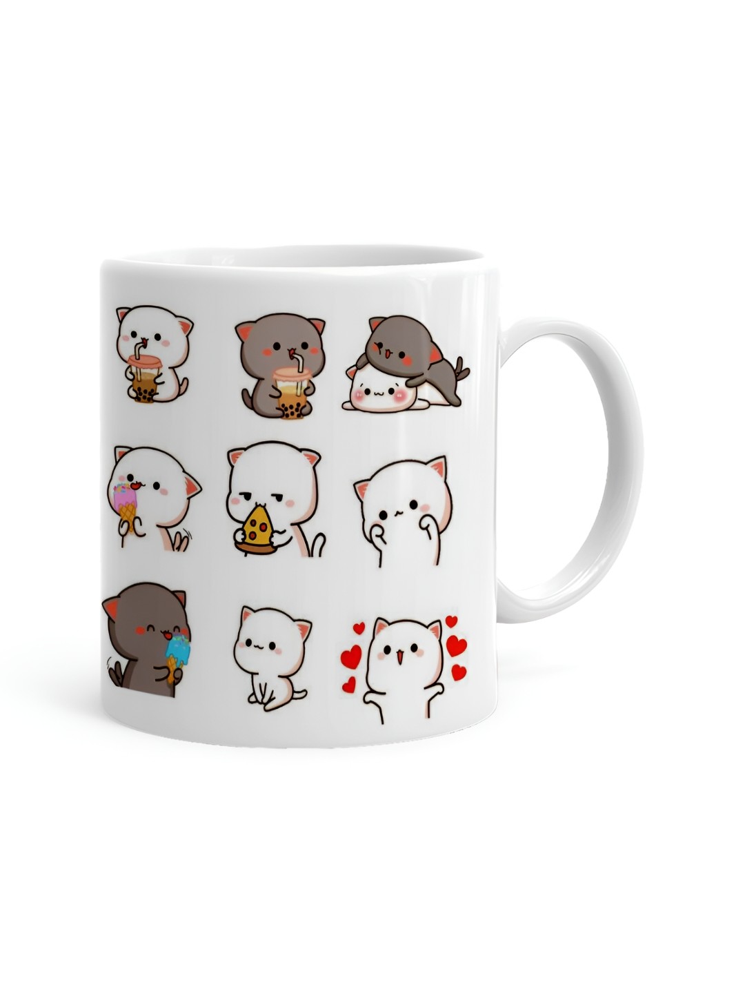 

Khakee White & Brown Printed Ceramic Glossy Mugs 325 ml